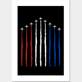 American Flag USA Fighter Jet Con Trail T-Shirt Posters and Art